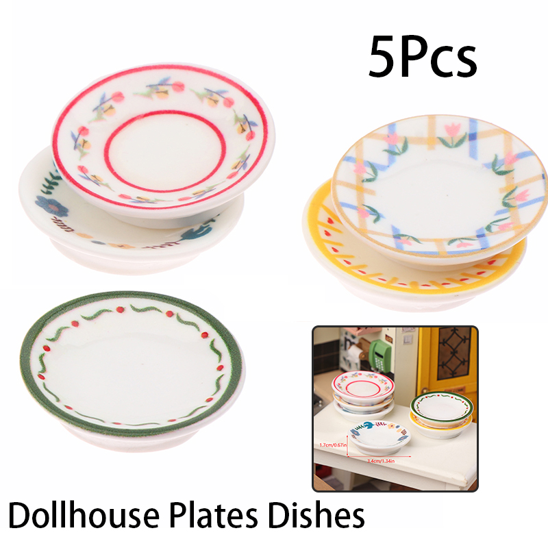 Kitchen Gadgets Plus - 5 قطعة 1/12 دمية أطباق صغيرة