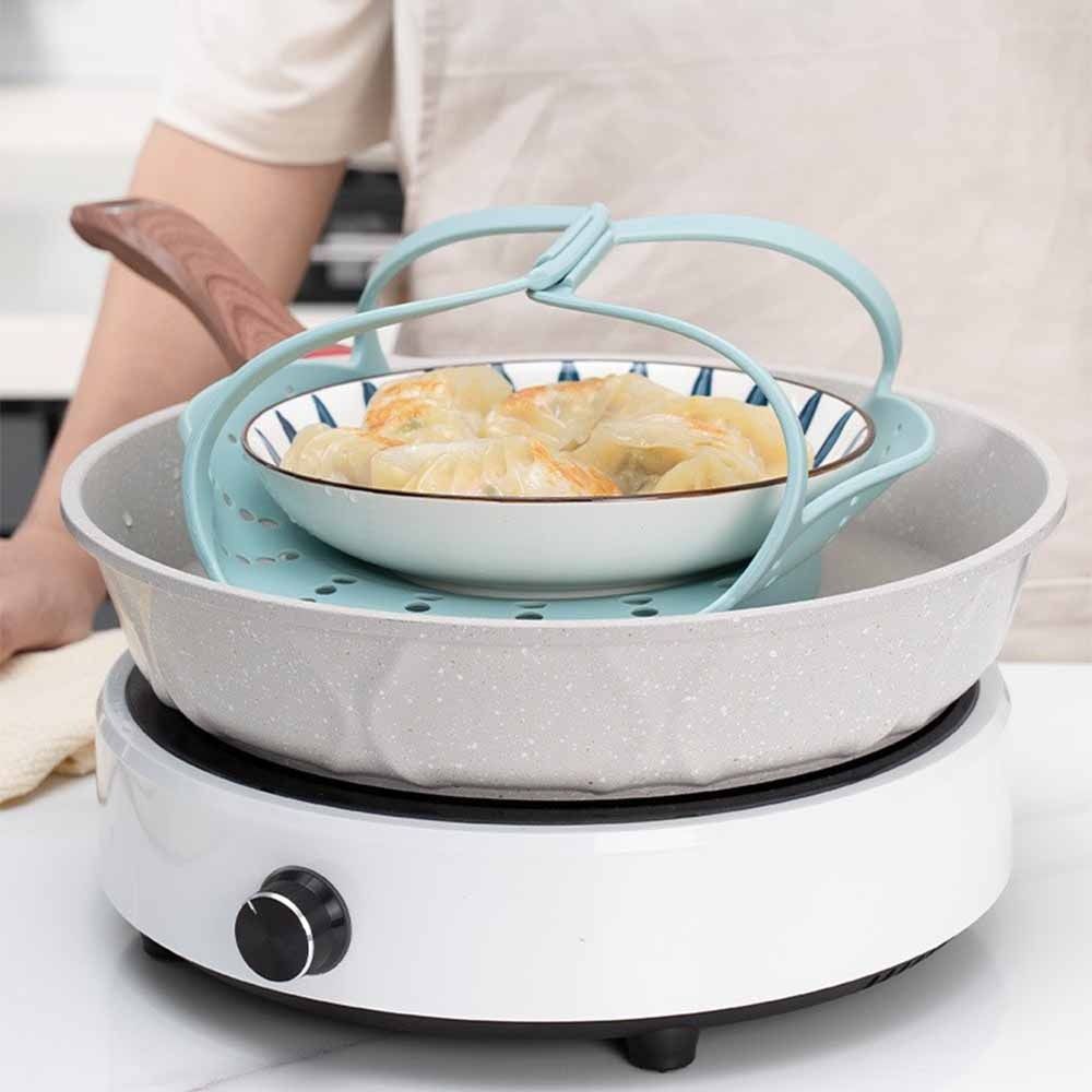 Silicone Steamer Basket - سلة تبخير سيليكون بمقبض طويل قابلة
