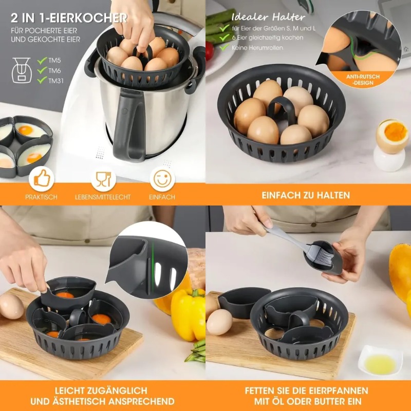Kitchen Gadgets Thermomix - رف البيض وصينية طهي البيض لأجهزة
