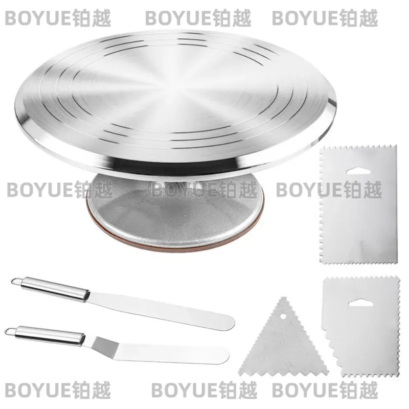 Cake Decorating Turntable - منصة دوارة للكيك من سبائك الألومنيوم