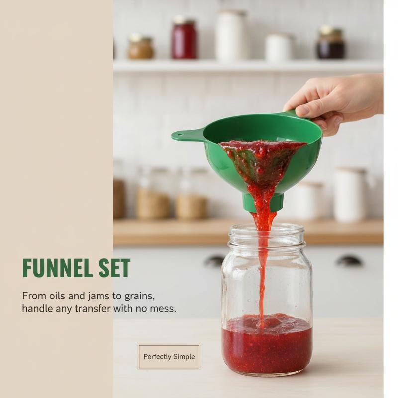 Kitchen Gadgets Popular - مجموعة من قطعتين: قمع بلاستيكي عالي