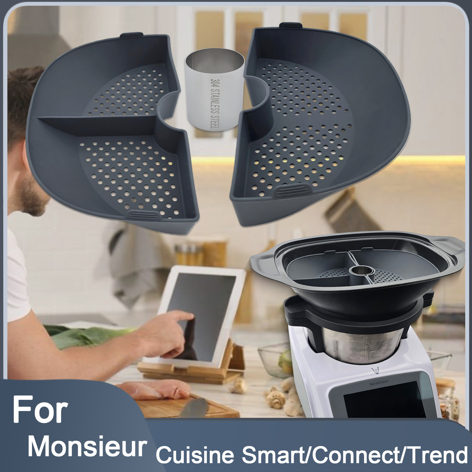 Silicone Steamer Basket - مقسم سلة باخرة من السيليكون لمطبخ