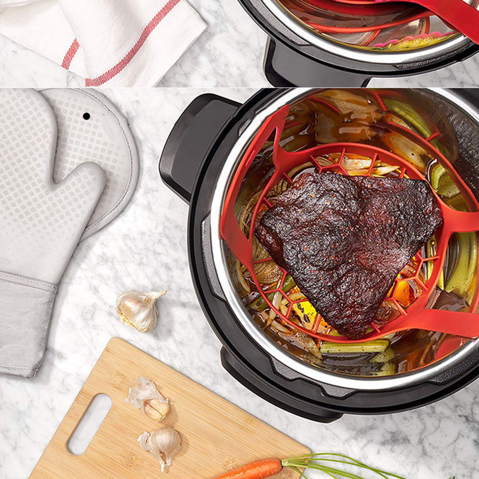 4 قطعة مجموعة أدوات المطبخ سيل - مراجعة Silicone Steamer Basket وسعره