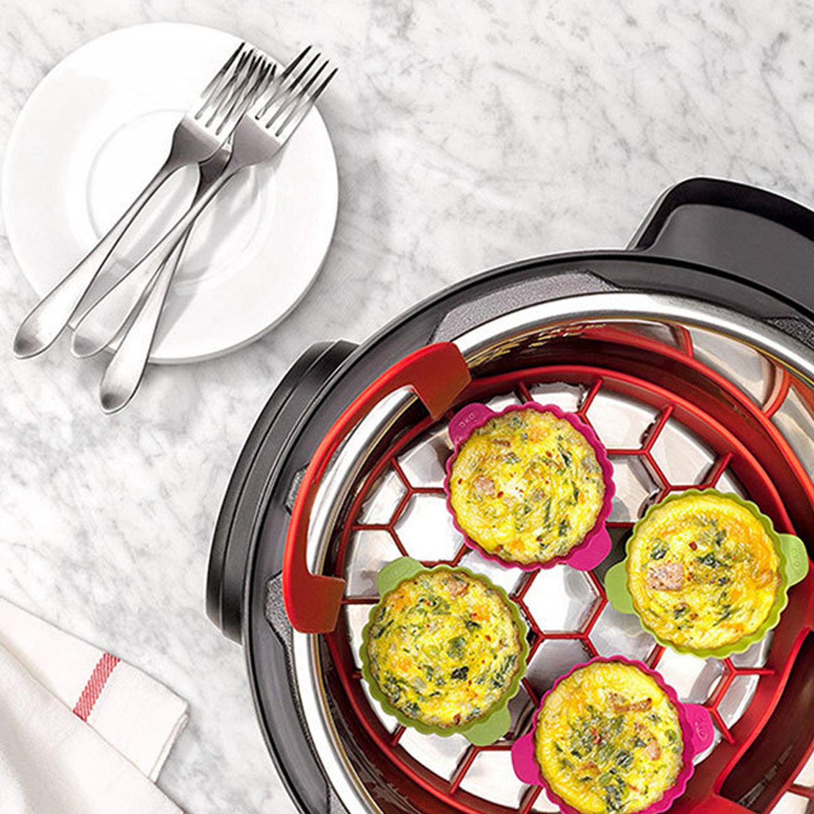 4 قطعة مجموعة أدوات المطبخ سيل - مراجعة Silicone Steamer Basket وسعره