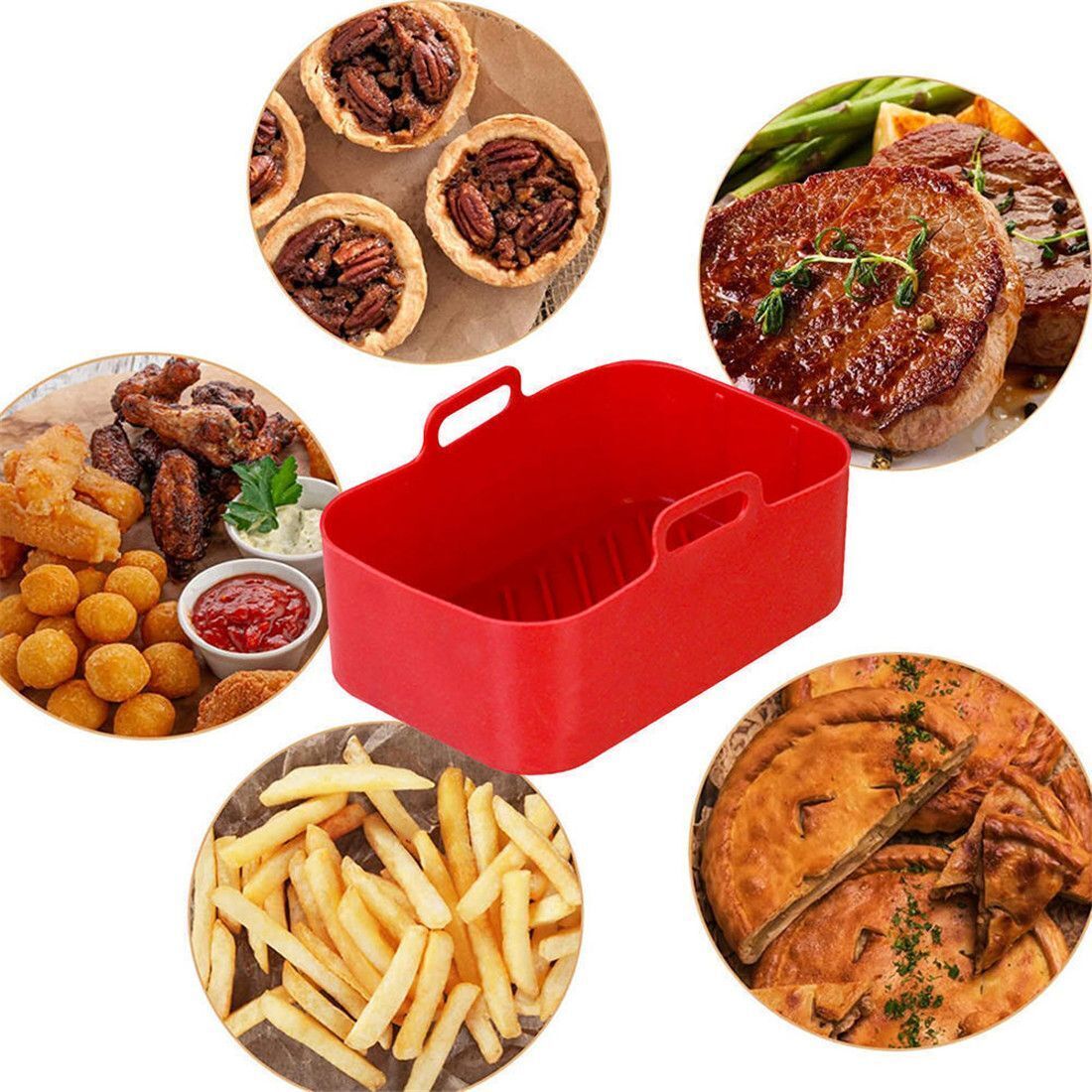 ملحقات مقلاة هوائية ، سلة سيلي - مراجعة Silicone Steamer Basket وسعره