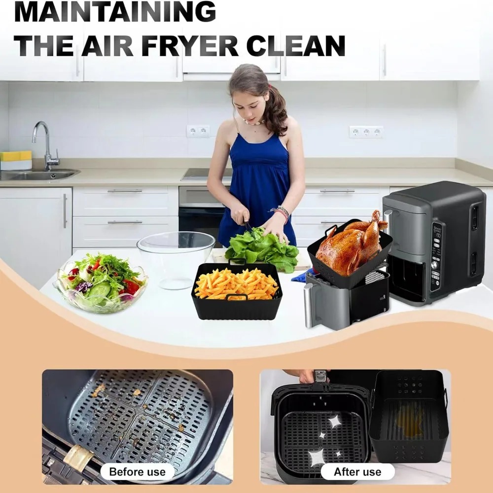 2 قطعة مقلاة الهواء سيليكون بط - مراجعة Silicone Steamer Basket وسعره