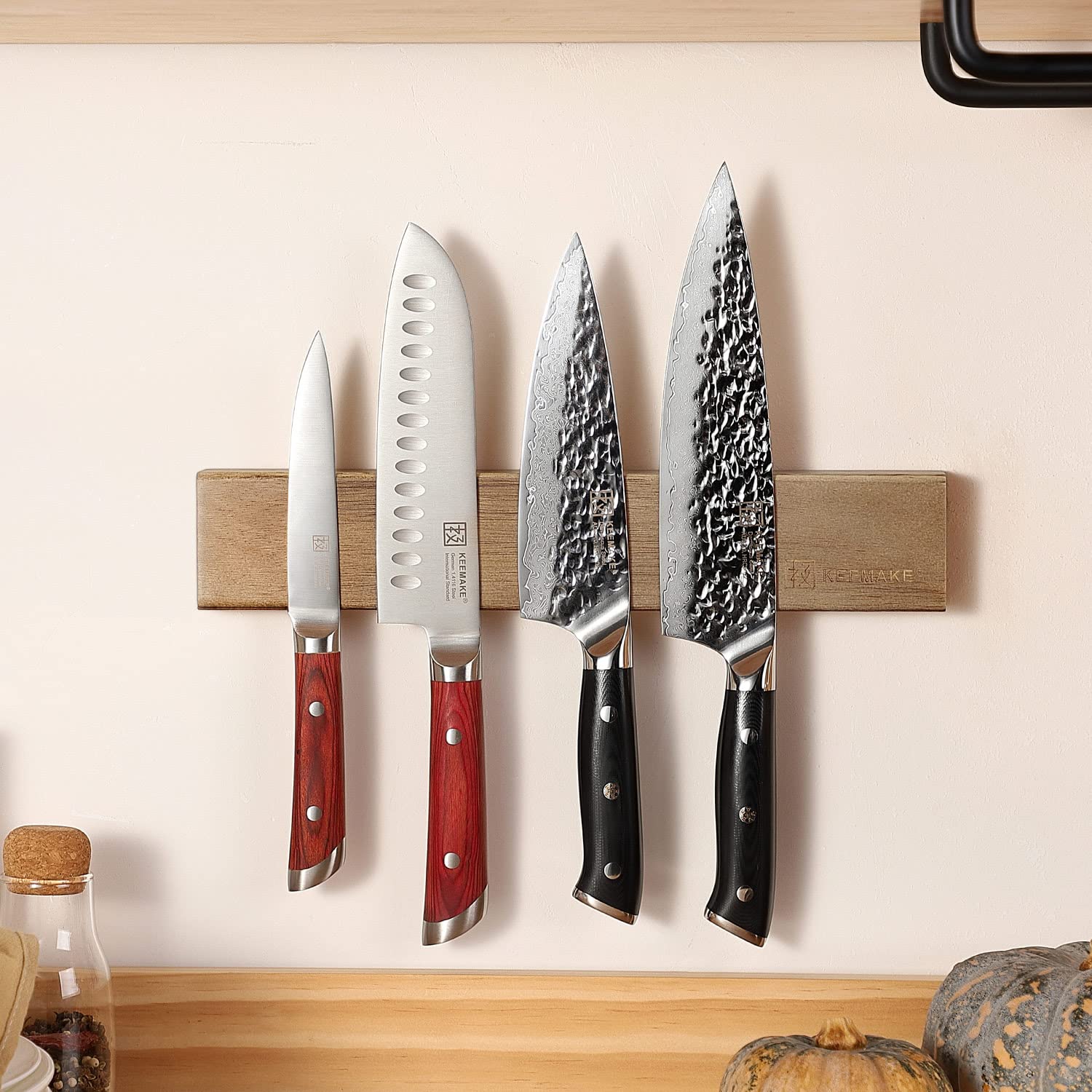 KEEMAKE حامل سكاكين مغناطيسي ل - مراجعة Magnetic Knife Strip وسعره