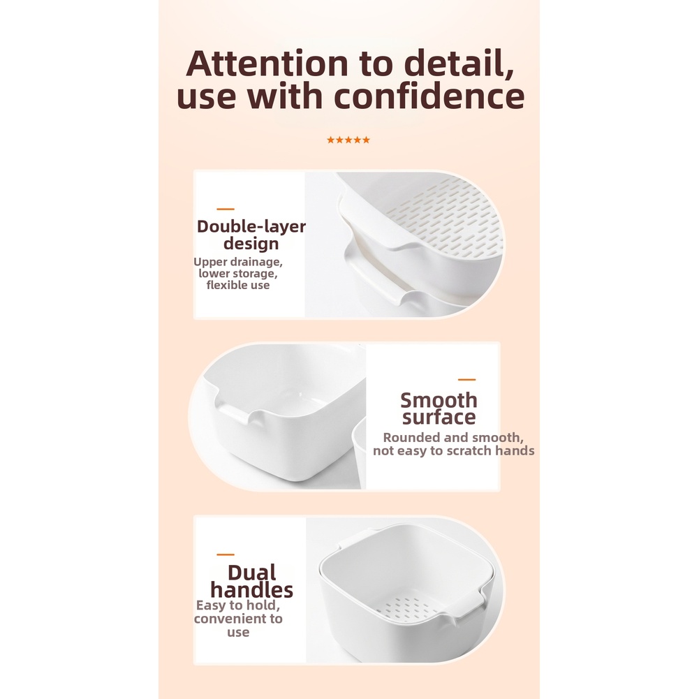 سلة تصريف من طبقتين بدرجة غذائ - مراجعة Kitchen Home Gadgets وسعره