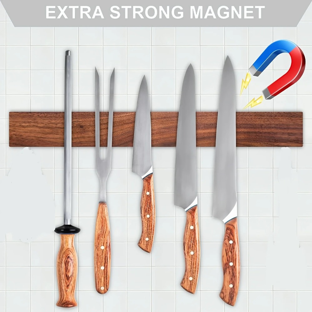 حامل سكاكين من خشب الجوز - شري - مراجعة Magnetic Knife Strip وسعره