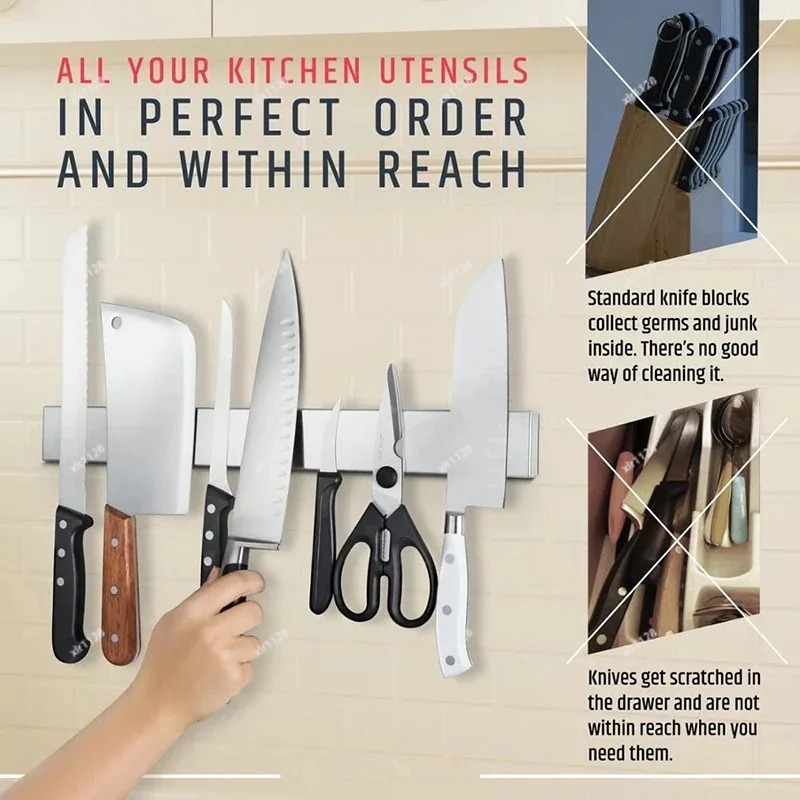 حامل سكاكين مغناطيسي مثبت على  - مراجعة Magnetic Knife Strip وسعره