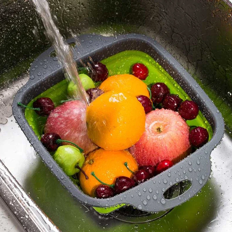 جديد طوي سلة غسيل الخضار الخضا - مراجعة Silicone Steamer Basket وسعره